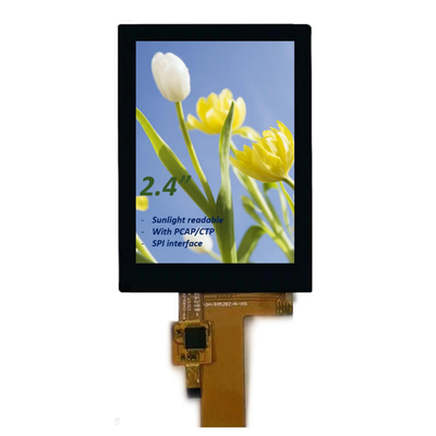 2.4 بوصة PCAP TFT شاشة LCD قابلة للقراءة تحت ضوء الشمس، 15 دبوس SPI 2.4 بوصة جميع زاوية المشاهدة شاشة LCD TFT مع CTP