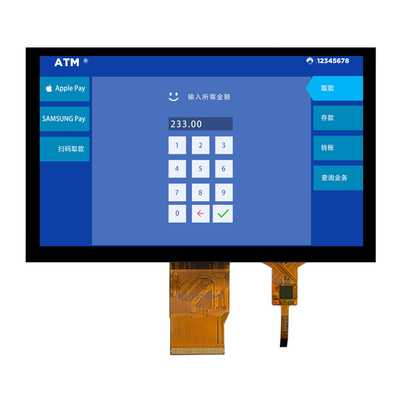 ضوء عالي 1000 نيتش 7 بوصة IPS TFT شاشة LCD 1024 * 600 نقطة واجهة RGB مع CTP