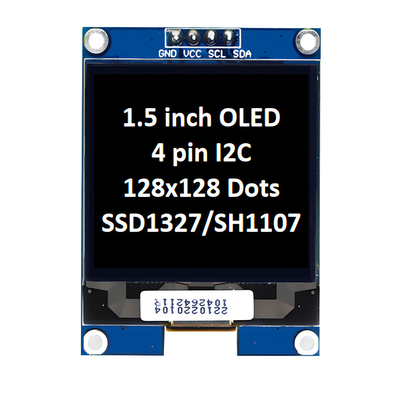 1وحدة وحدات لوحة شاشة OLED بطول 5 بوصات 128x128 بكسل 4 دبوس واجهة I2C مع وحدة تحكم شاشة LED