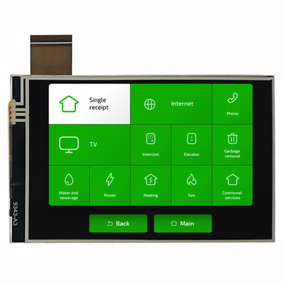 480x800 شاشة TFT LCD مقاس 4 بوصة IPS مع واجهة RGB تعمل باللمس RTP
