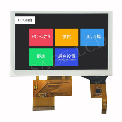 شاشة PCAP TFT 5 بوصات 800 * 480 واجهة RGB مع لوحة لمسة سعة لشاشة التحكم في الأتمتة