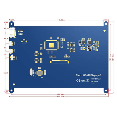 شاشة Raspberry PI 7 بوصة HDMI TFT LCD مع شاشة تعمل باللمس بالسعة