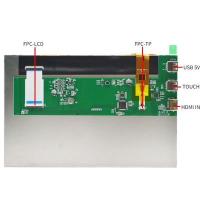 300cd / m2-1000cd / m2 شاشة تعمل باللمس PCAP 10.1 بوصة HDMI مع متوافق مع Raspberry Pi