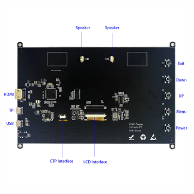 10.1" 1024x600 IPS PCAP شاشة لمسة سعة TFT LCD دعم HDMI