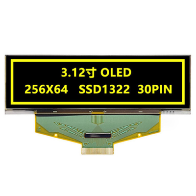 3.12 بوصة الدرجة الصناعية OLED وحدة العرض - 256x64 بكسل، 30 دبوس مع SPI، واجهات I2C