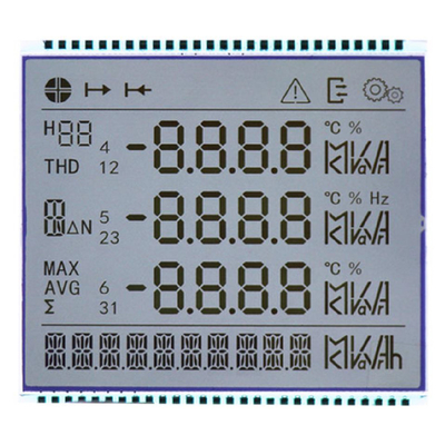 عداد الطاقة الكهربائية LCD، شاشة LCD قطاعية لـ 86 عداد الطاقة الكهربائية متعددة الوظائف ثلاثي المراحل