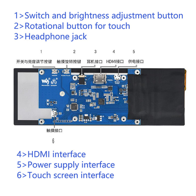 7.9 بوصة نوع شريط IPS الكفاءة لمسة شاشة TFT مع خروج HDMI ل Raspberry Pi 4 ويندوز أوس 400x1280 دقة