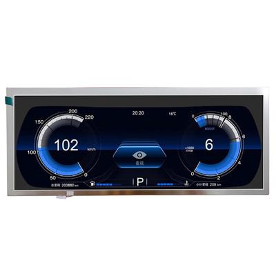 الشاشة الممتدة 12.3" بوصة TFT شريط LCD نوع 1920x720 النقاط LVDS IPS HD درجة السيارات للاعلان اللاعب