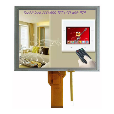 8 بوصة TFT-LCD للأنظمة المضمنة والأجهزة الصناعية، شاشة TFT LCD 8 "800x600 RGB 50 دبوس مع لمسة المقاومة
