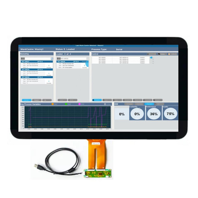 شاشة PCAP TFT 21.5 بوصة FHD 1920 * 1080 دقة، LVDS 21.5 بوصة شاشة TFT LCD مع مدفوع في مدفع الضوء الخلفي LED