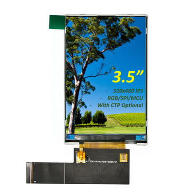 وحدة عرض TFT LCD مقاس 3.5 بوصة 320x480 HVGA IPS زاوية عرض كاملة مع واجهة RGB / MCU / SPI واجهة TFT Lcd
