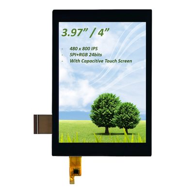 شاشة PCAP TFT 4 بوصة (3.97 &quot;) ، 4 بوصة TFT LCD SPI + RGB واجهة IPS شاشة لمسة سعة