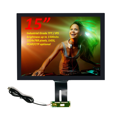 BOE الصناعية الدرجة 15 بوصة PCAP شاشة TFT LVDS الشمس القابل للقراءة شاشة LCD 1500Nits