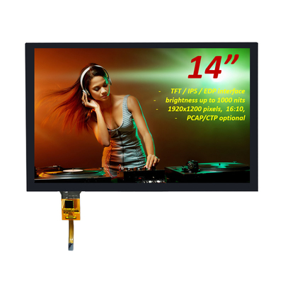14 بوصة TFT شاشة LCD 1920x1200 بكسل 16:10 واجهة EDP مع CTP اللمس