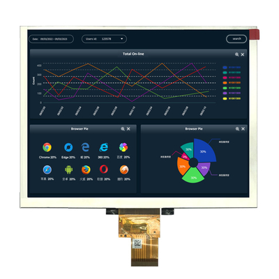 شاشة 8 بوصة TFT LCD 800x600 بكسل TN RGB TN 12 ساعة