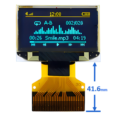 0.96 بوصة 30 دبوس ZIF Connector OLED شاشة رقيقة 128x64 Dot Matrix SPI واجهة I2C