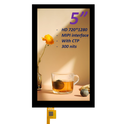 شاشة LCD TFT سعة 5 بوصات ، شاشة LCD 5 بوصات 720 * 1280 بكسل واجهة MIPI