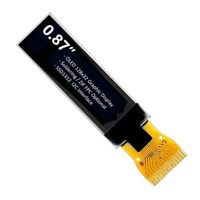 0.87 بوصة 128×32 شاشة OLED صغيرة واجهة IIC نص أبيض