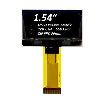 المصفوفة السلبية 1.54 بوصة OLED وحدة العرض SSD1309 ZIF FPC 36mm 128x64 بكسل