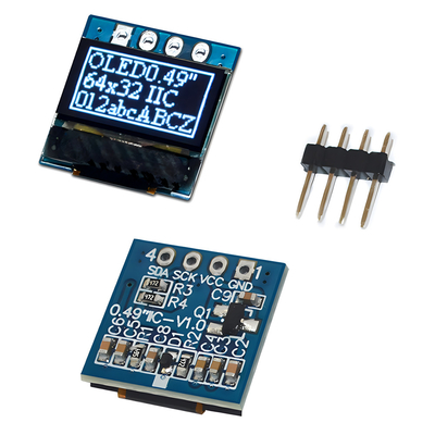 0شاشة OLED الرسومية مقاس 49 بوصة مع 4 دبوسات رأسية SSD1315 دعم واجهة I2C
