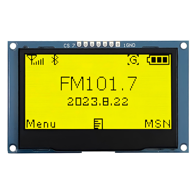 2شاشة OLED صفراء مقاس 42 بوصة بقرار 128 × 64 وواجهة SPI ذات 7 دبوس