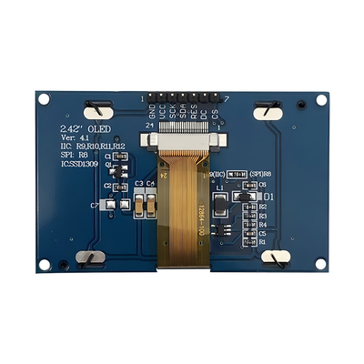 2شاشة OLED صفراء مقاس 42 بوصة بقرار 128 × 64 وواجهة SPI ذات 7 دبوس