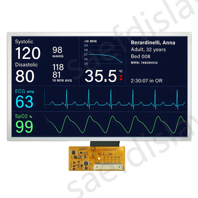 7 بوصات من الدرجة الصناعية شاشة TFT واجهة LVDS 1000nits نطاق درجة حرارة تشغيل واسعة للغاية