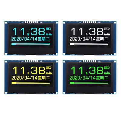 2شاشة OLED صفراء مقاس 42 بوصة بقرار 128 × 64 وواجهة SPI ذات 7 دبوس