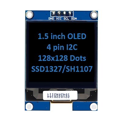 1وحدة وحدات لوحة شاشة OLED بطول 5 بوصات 128x128 بكسل 4 دبوس واجهة I2C مع وحدة تحكم شاشة LED