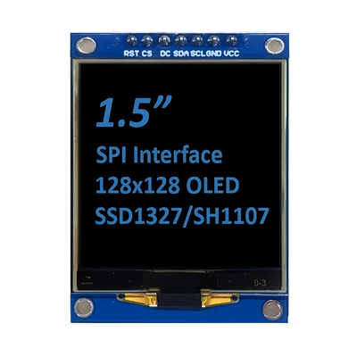 شاشة SPI 1.5 بوصة OLED 128x128 Dot Matrix SSD1327/SH1107G أحرف بيضاء / زرقاء وحدة 7-Pin