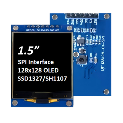 شاشة SPI 1.5 بوصة OLED 128x128 Dot Matrix SSD1327/SH1107G أحرف بيضاء / زرقاء وحدة 7-Pin