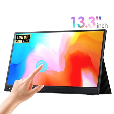 13.3 بوصة شاشة لمسة شاشة المحمولة ، USB C شاشة ألعاب محمولة مع مكتب الرفع للكمبيوتر المحمول الهاتف الشاشة الثانية / توسيع