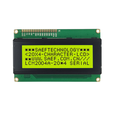 شاشة LCD أحادية اللون مقاس 20 × 4 أحرف LCM 16 دبوس 8 بت MPU STN أزرق سلبي