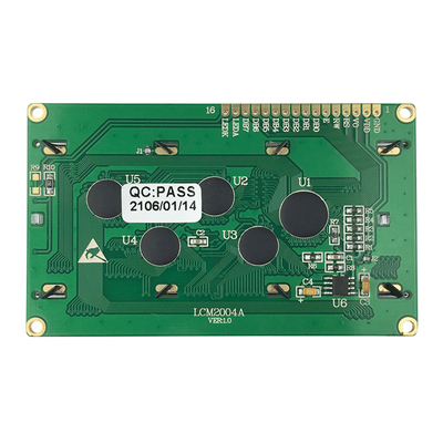 شاشة LCD أحادية اللون مقاس 20 × 4 أحرف LCM 16 دبوس 8 بت MPU STN أزرق سلبي