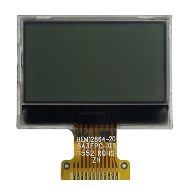 FSTN إيجابي 128x64 شاشة عرض رسومية LCD COG 3.3V واجهة SPI مع إضاءة خلفية بيضاء