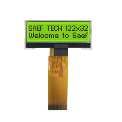 3V MCU واجهة أحادية اللون شاشة عرض LCD رسومية 122x32 STN إيجابي
