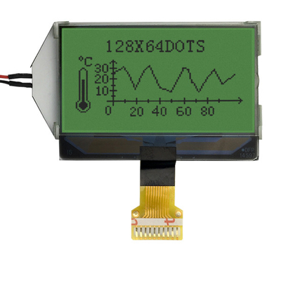10 دبابيس شاشة LCD رسومية 128x64 COG LCD مع إضاءة خلفية LED خضراء