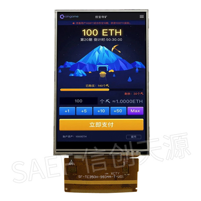 16 بت 3.2V شاشة TFT LCD 320x480 صورة نوع TN مع إضاءة خلفية LED بيضاء