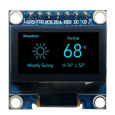 7 دبوس 0.96 بوصة OLED وحدة العرض SPI 3V بيضاء PMOLED مع SSD1306 سائق IC