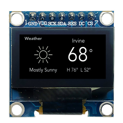 7 دبوس 0.96 بوصة OLED وحدة العرض SPI 3V بيضاء PMOLED مع SSD1306 سائق IC