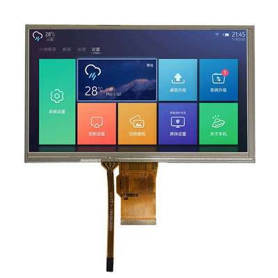 شاشة TFT LCD مقاس 7 بوصة 800 × 480 نقطة واجهة RGB 24 بت مع لوحة لمس مقاومة