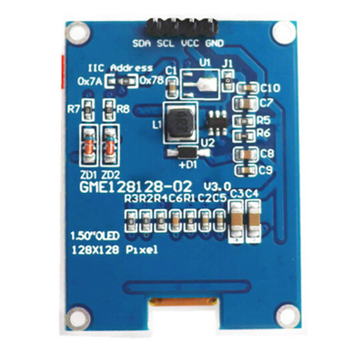 1وحدة وحدات لوحة شاشة OLED بطول 5 بوصات 128x128 بكسل 4 دبوس واجهة I2C مع وحدة تحكم شاشة LED