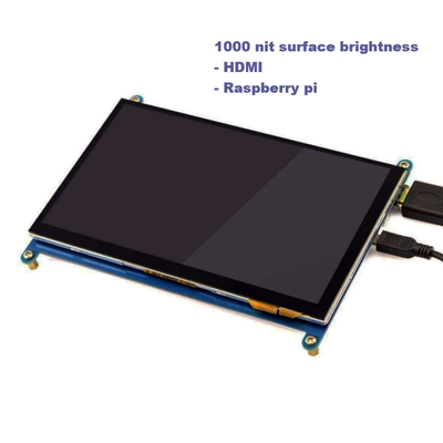 شاشة Raspberry PI 7 بوصة HDMI TFT LCD مع شاشة تعمل باللمس بالسعة