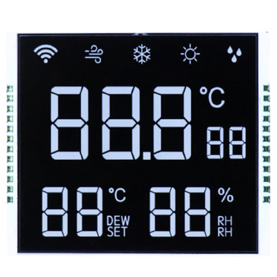 شاشة LCD مخصصة من قسم VA 12:00 توجيه الرؤية واجب / تحيز 1/4 واجب منخفض للغاية 2μA الاستهلاك -20 °C إلى 70 °C التشغيل