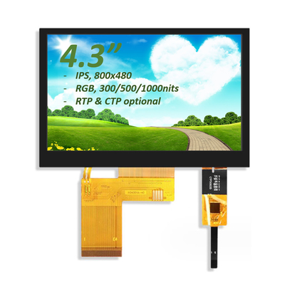 4.3 بوصة TFT شاشة LCD RGB 800X480 ST7282 القيادة IC كامل عرض TFT وحدة LCD